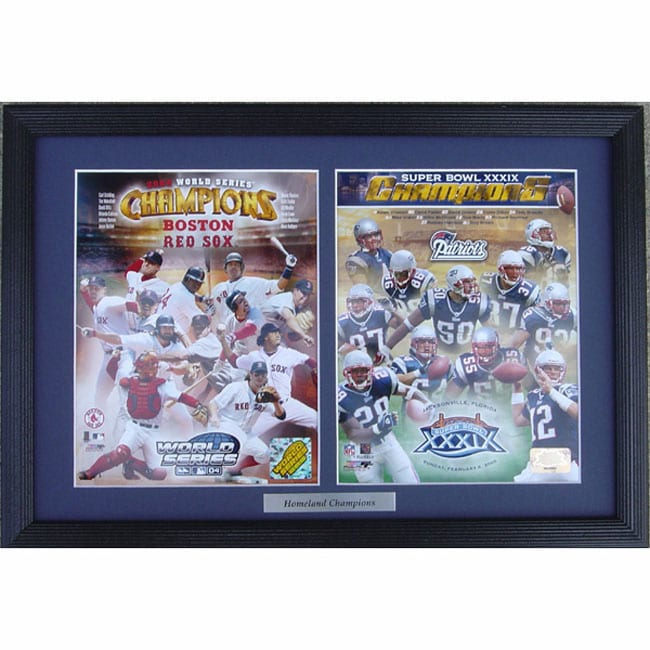 Red Sox and Patriots Baseball/Football Double Custom Two-photo Frame