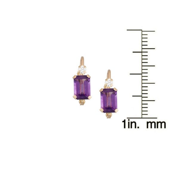 Gioelli 10K Gold Amethyst Leverback Earrings