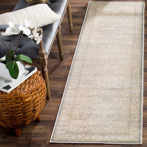Safavieh Paradise Vintage Oriental Cream / Slate Blue Viscose Runner Rug