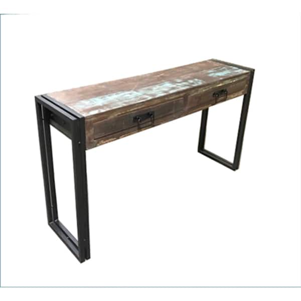 Timber Old Reclaimed Wood Console Table With Metal