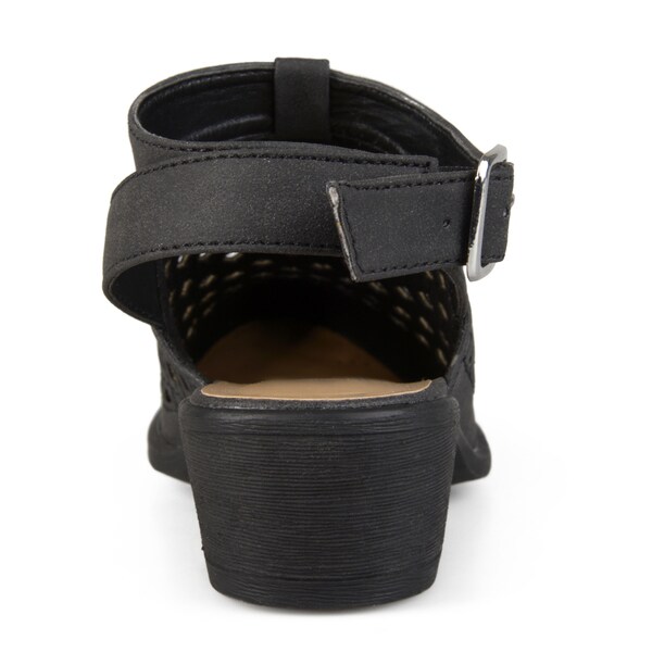 women's crissy laser cut heeled ankle booties