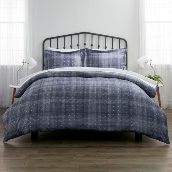 Merit Linens Premium Polka Dot Pattern 3 Piece Duvet Cover Set. Opens flyout.