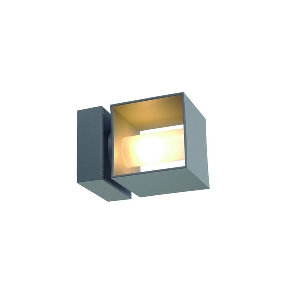 Slv Lighting Square Turn 1 Light Silver Grey Wall Lamp Free Slv Lighting Square Turn 1 Light Silver Grey Wall Lamp