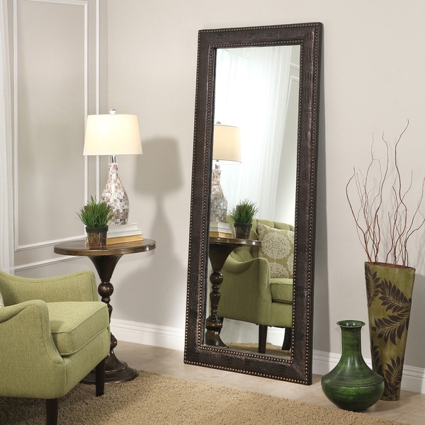 Abbyson Delano Leather 70-inch Floor Mirror - Free Shipping Today ...