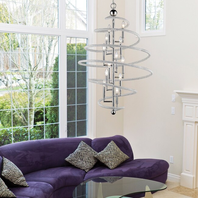 Avery Home Lighting Czarina  Chrome  12 Light Chandelier (Chrome 12 Light Chandelier) - Chandeliers For Bedrooms by Overstock.com