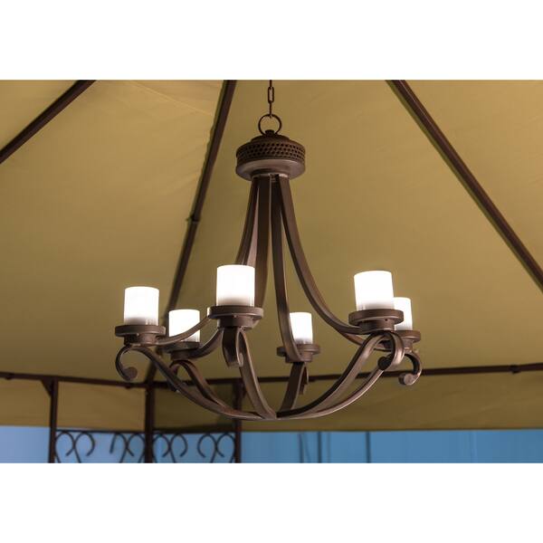 Shop Sunjoy Flint 6 Light Battery Powered Led Chandelier