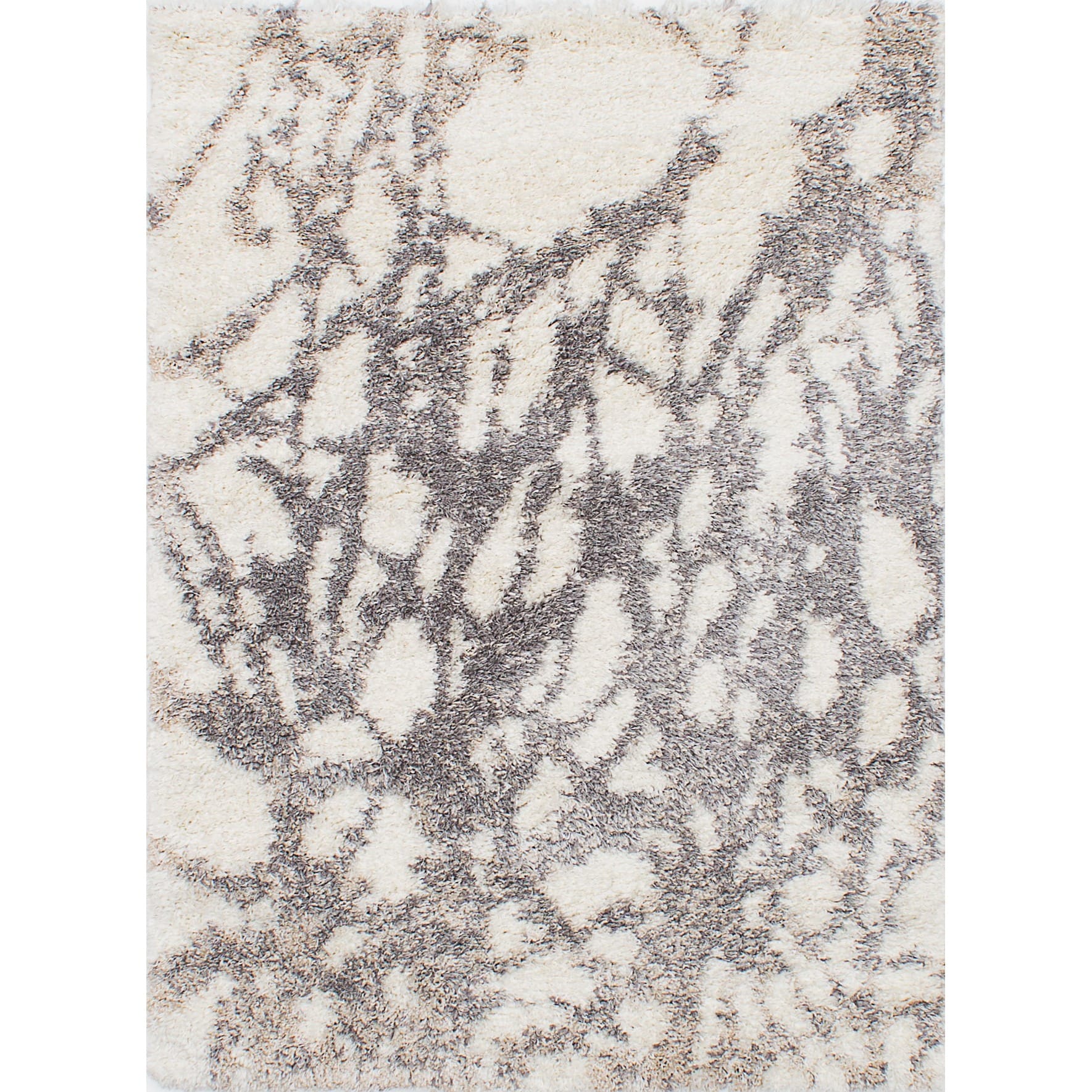 Shop Ecarpetgallery Soho Grey Ivory Shag Rug Free Shipping