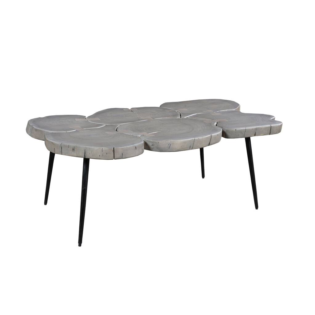 Aurelle Home Sans Grey Wooden Coffee Table