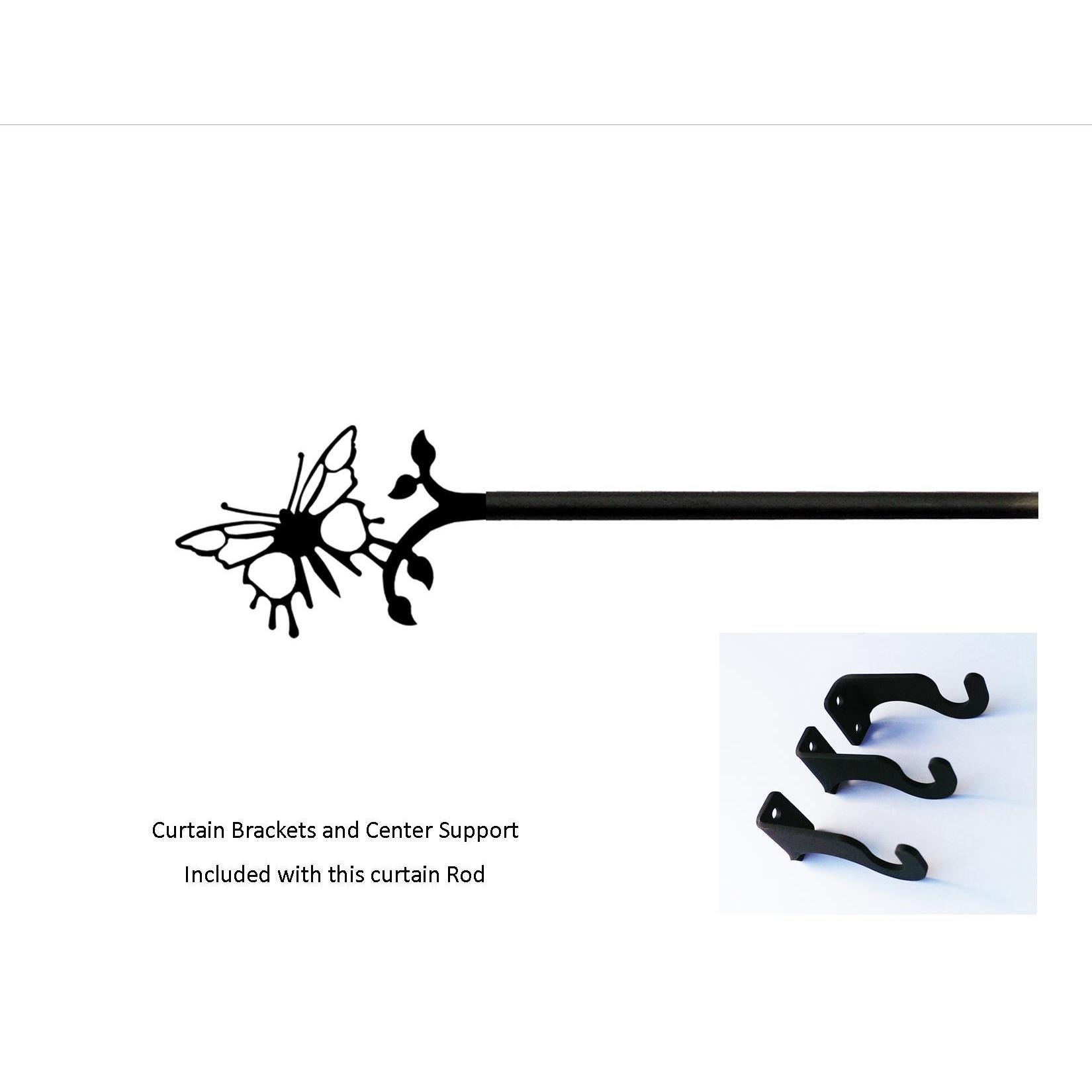 Shop Wrought Iron Extra Large Butterfly Curtain Rod Free