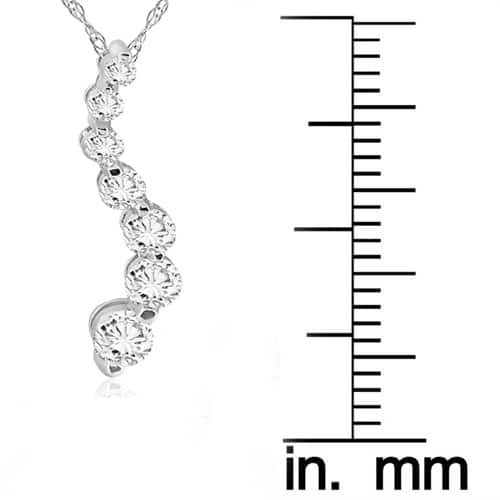 14K White Gold 1/2 ct TDW Diamond Journey Pendant