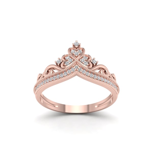 Los ladies rose gold crown rings with pink diamonds outfitters photos