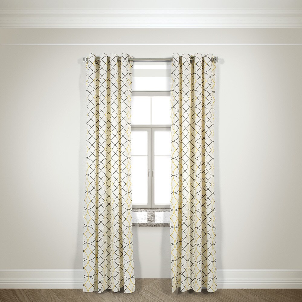 Shop Lr Home Harlequin Grey Yellow Cotton Blend 108 Inch Grommet