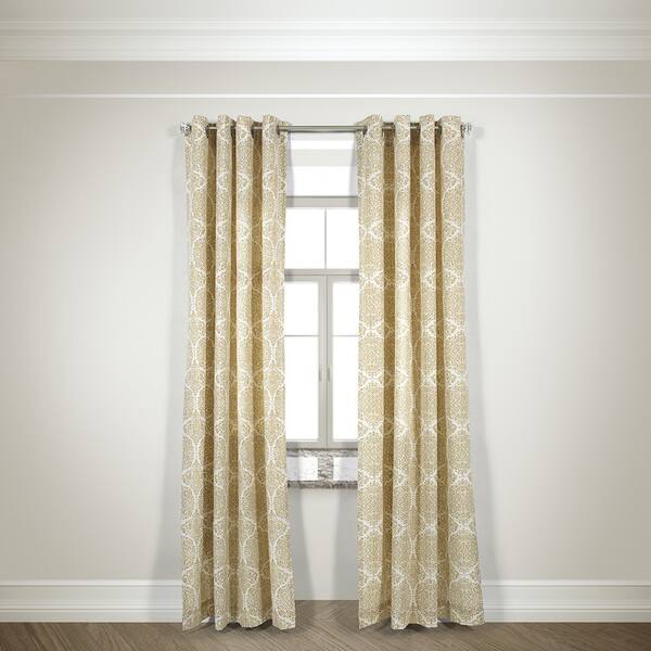 Shop Lr Home Harlequin Beige 108 Inch Grommet Top Curtain Panel