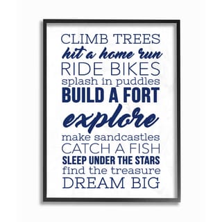 Stupell 'climb Trees Dream Big - Navy With White ' Framed Giclee 