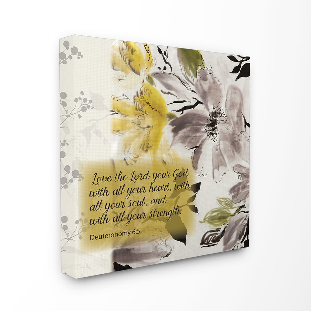 Stupell EtchLife 'Love the Lord With Heart Soul and Strength' Stretched Canvas Wall Art