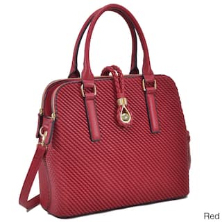 Red Handbags Our Best Clothing Shoes Deals Online At Dasein Faux Leather Medium Weaved Design Satchel Bag