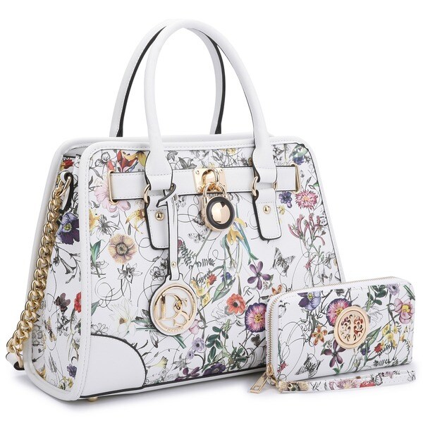 Dasein Medium Striped Satchel with Matching Wallet