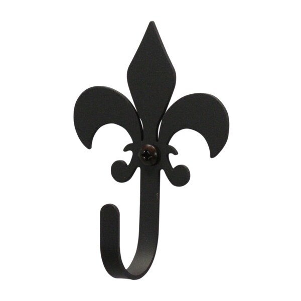 Black Wrought Iron Fleur De Lis Extra Small Wall Hook Free Black Wrought Iron Fleur De Lis Extra Small Wall Hook