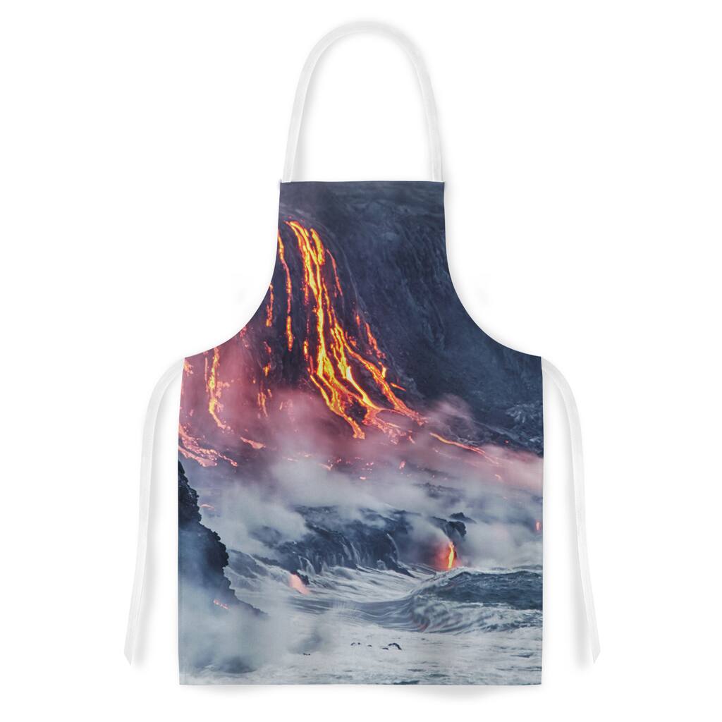 Kess Original 'Lava' Grey Orange Artistic Apron
