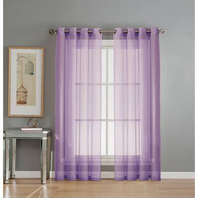 Buy Purple 90 Inches Sheer Curtains Online At Overstock Our