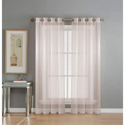 Window Elements Diamond Sheer Voile Extra Wide 90-inch Grommet Curtain Panel - 56 x 90 - 56 x 90