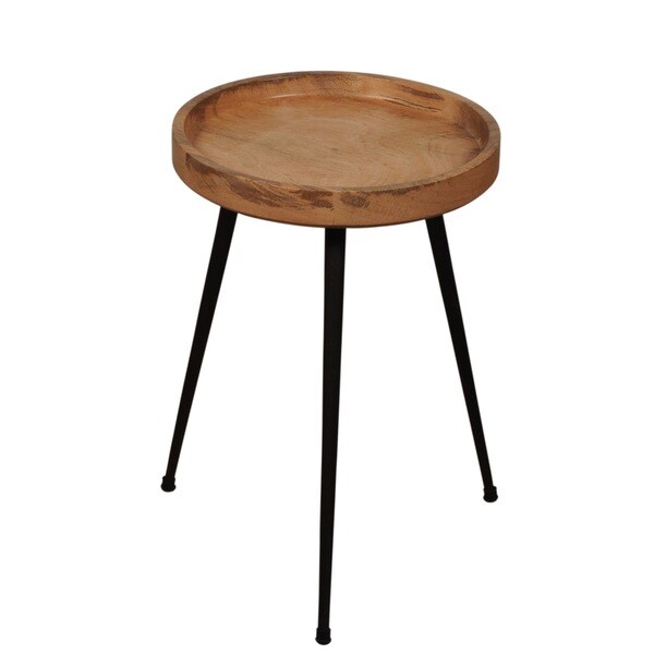 Shop Round Wooden Accent Table STIL with Steel Legs - Free Shipping