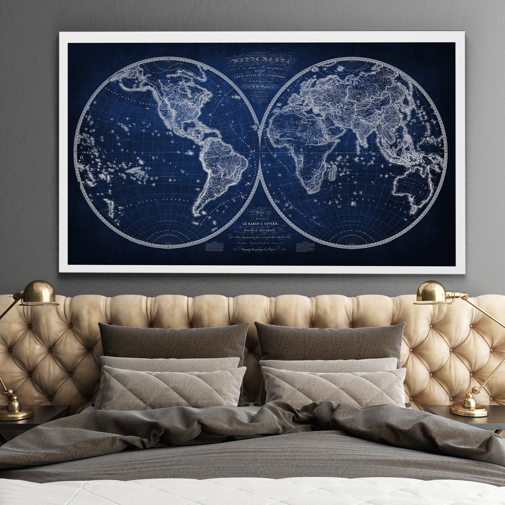 Vintage Wold Map VI Antique Premium Gallery Wrapped Canvas On Sale