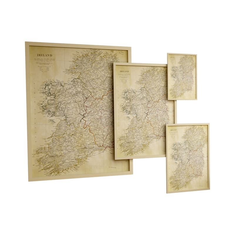 Vintage Ireland Map II - Premium Gallery Wrapped Canvas