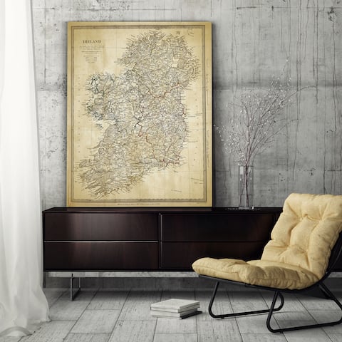 Vintage Ireland Map II - Premium Gallery Wrapped Canvas