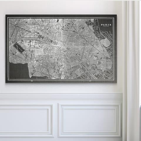 Vintage Paris Map Grey - Premium Gallery Wrapped Canvas