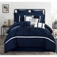 preview thumbnail 1 of 8, Chic Home 16-Piece Legaspi Navy Bed In a Bag Comforter Set King