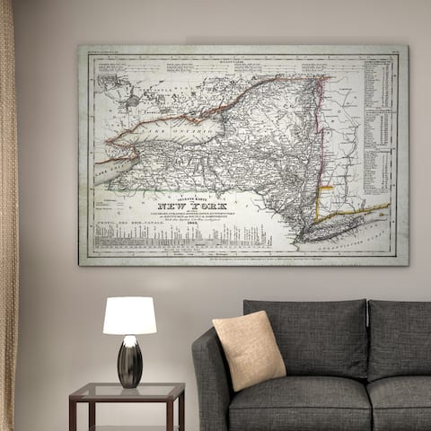 Vintage New Your Map I - Premium Gallery Wrapped Canvas
