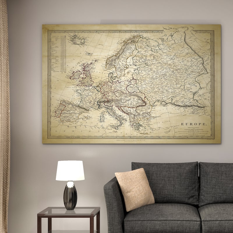Vintage Map Europe II - Premium Gallery Wrapped Canvas