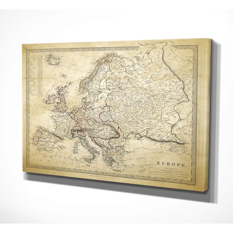 Vintage Map Europe II - Premium Gallery Wrapped Canvas