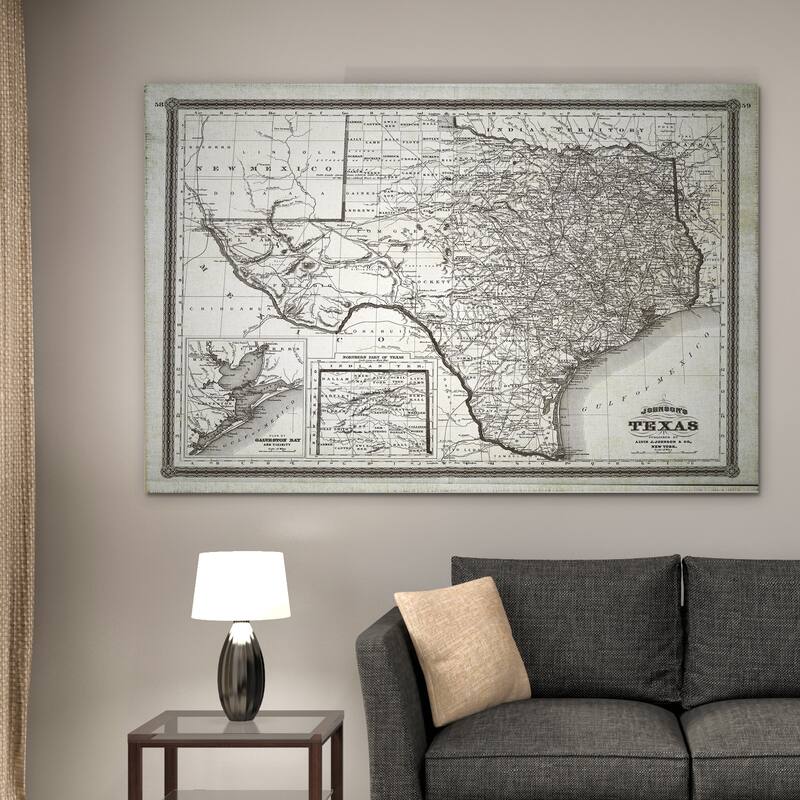 Vintage Map Texas II - Premium Gallery Wrapped Canvas
