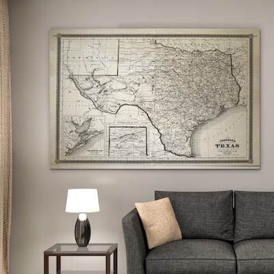 Vintage Map Texas I - Premium Gallery Wrapped Canvas