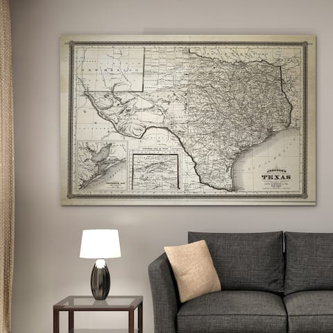 Vintage Map Texas I - Premium Gallery Wrapped Canvas