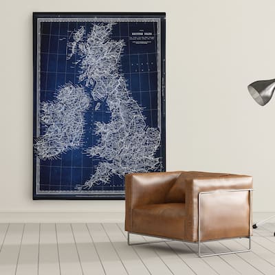 Antique Map of Ireland Blue - Premium Gallery Wrapped Canvas