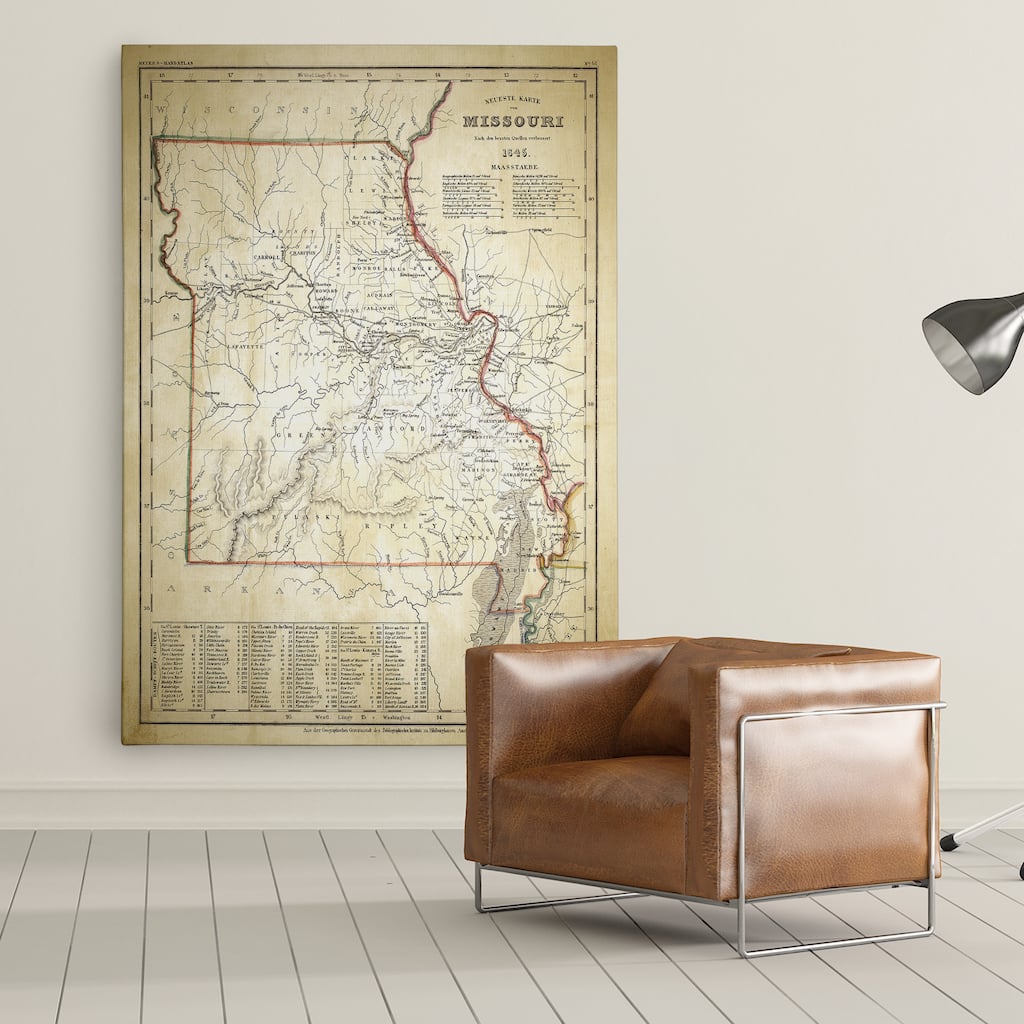 Antique Map Missouri II - Premium Gallery Wrapped Canvas