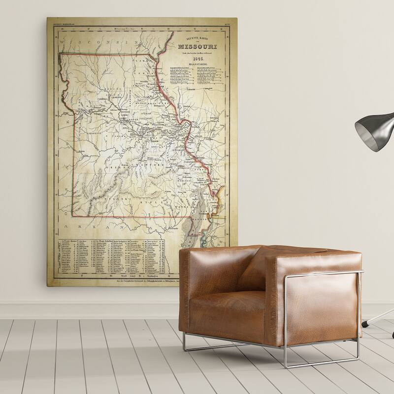Antique Map Missouri II - Premium Gallery Wrapped Canvas
