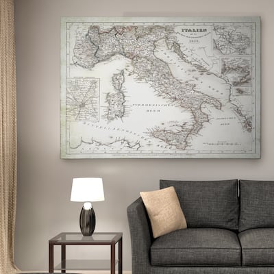 Italy Sketch Map I - Premium Gallery Wrapped Canvas