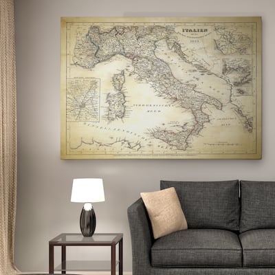 Italy Sketch Map II - Premium Gallery Wrapped Canvas