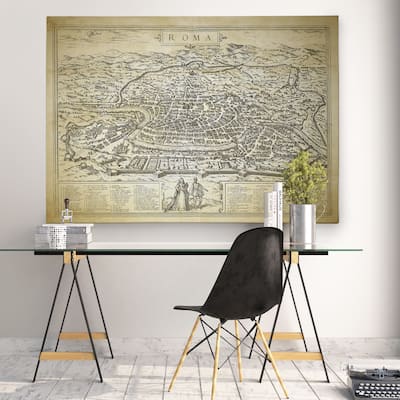 Antique Rome Roma Map - Premium Gallery Wrapped Canvas