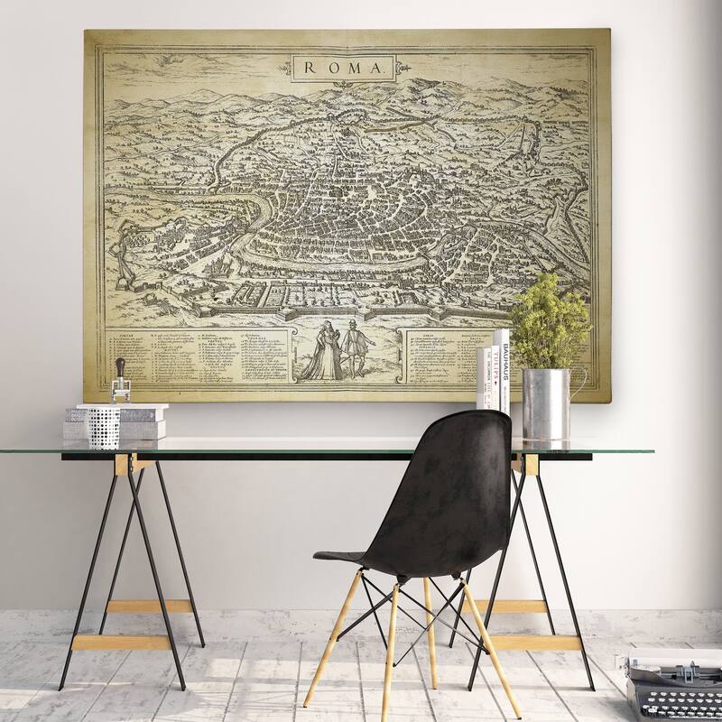 Antique Rome Roma Map - Premium Gallery Wrapped Canvas