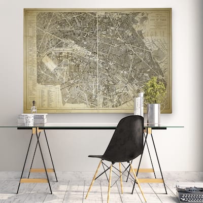 Paris Map Blue - Premium Gallery Wrapped Canvas