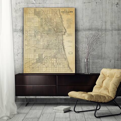 Chicago Map - Premium Gallery Wrapped Canvas