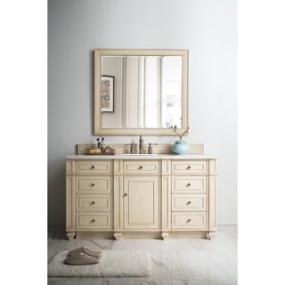 Brown Bathroom Vanities & Vanity Cabinets - Shop The Best Deals ... - Bristol 60-inch Marble Top White Washed Walnut Single Vanity