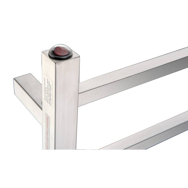 AZZI Charles 6-Bar Stainless Steel Wall Mounted Electric Towel Warmer in Brushed Nickel