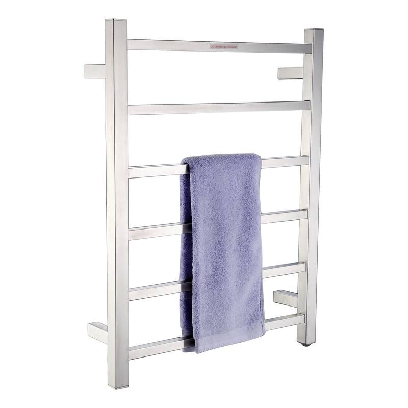 AZZI Charles 6-Bar Stainless Steel Wall Mounted Electric Towel Warmer in Brushed Nickel