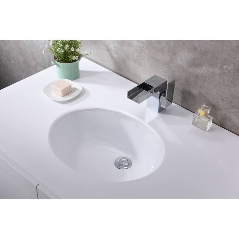 ANZZI Pegasus 18.25 in. Ceramic Undermount Sink Basin in White